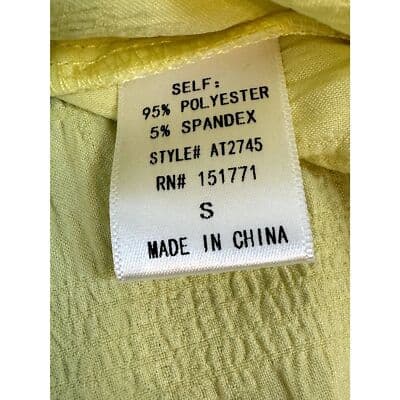 Kaileigh Blouse Women’s S Bright Yellow Sleeveless Top Ruffled Strap Summer W 90 - Thumbnail 4