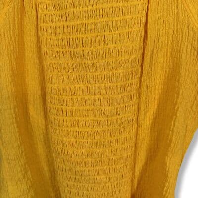 The General Good Crop Top Women’s S Yellow Bow-Tied Blouse Cotton Blend W 113 - Thumbnail 4