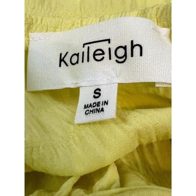 Kaileigh Blouse Women’s S Bright Yellow Sleeveless Top Ruffled Strap Summer W 90 - Thumbnail 3