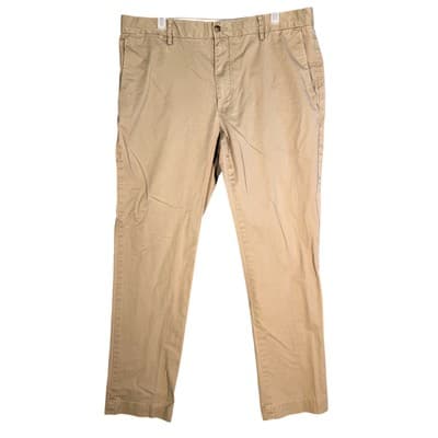 Polo Ralph Lauren Pants Mens 36x32 Beige Stretch Slim Fit Chino Dress Casual Zip - Image 1