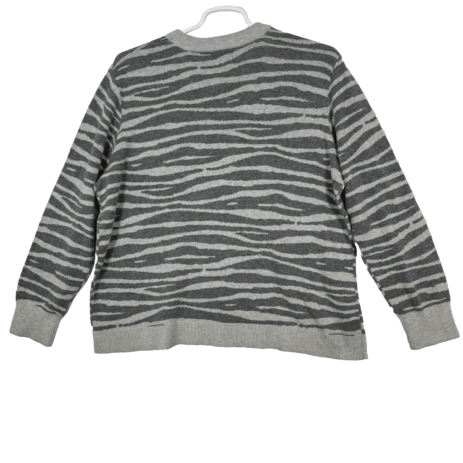 Ava & Viv Sweater Women’s Plus Gray Zebra Print Knit Crew Pullover Size XL W304 - Thumbnail 2