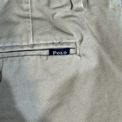 Polo Ralph Lauren Pants Mens 36x32 Beige Stretch Slim Fit Chino Dress Casual Zip - Thumbnail 3