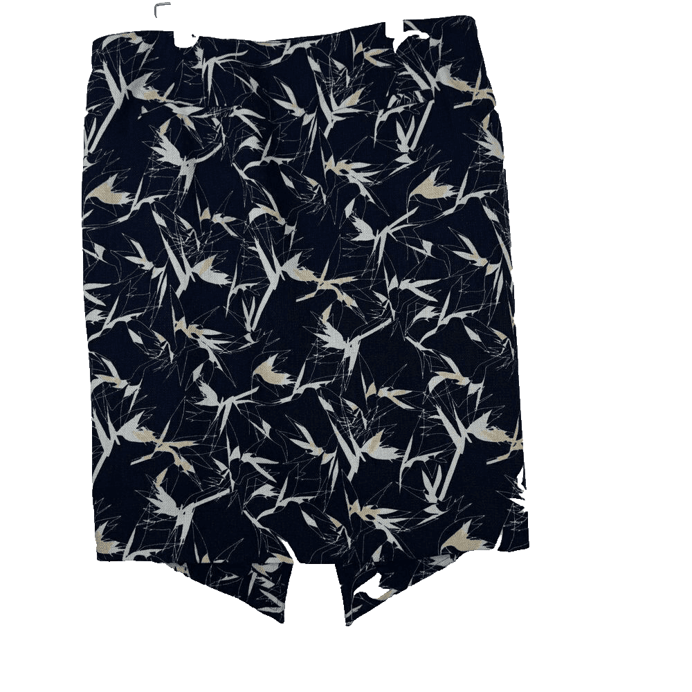 Rachel Roy Skirt Women’s Size 12 Black & White Floral Cotton-Blend Slit W252 - Thumbnail 2