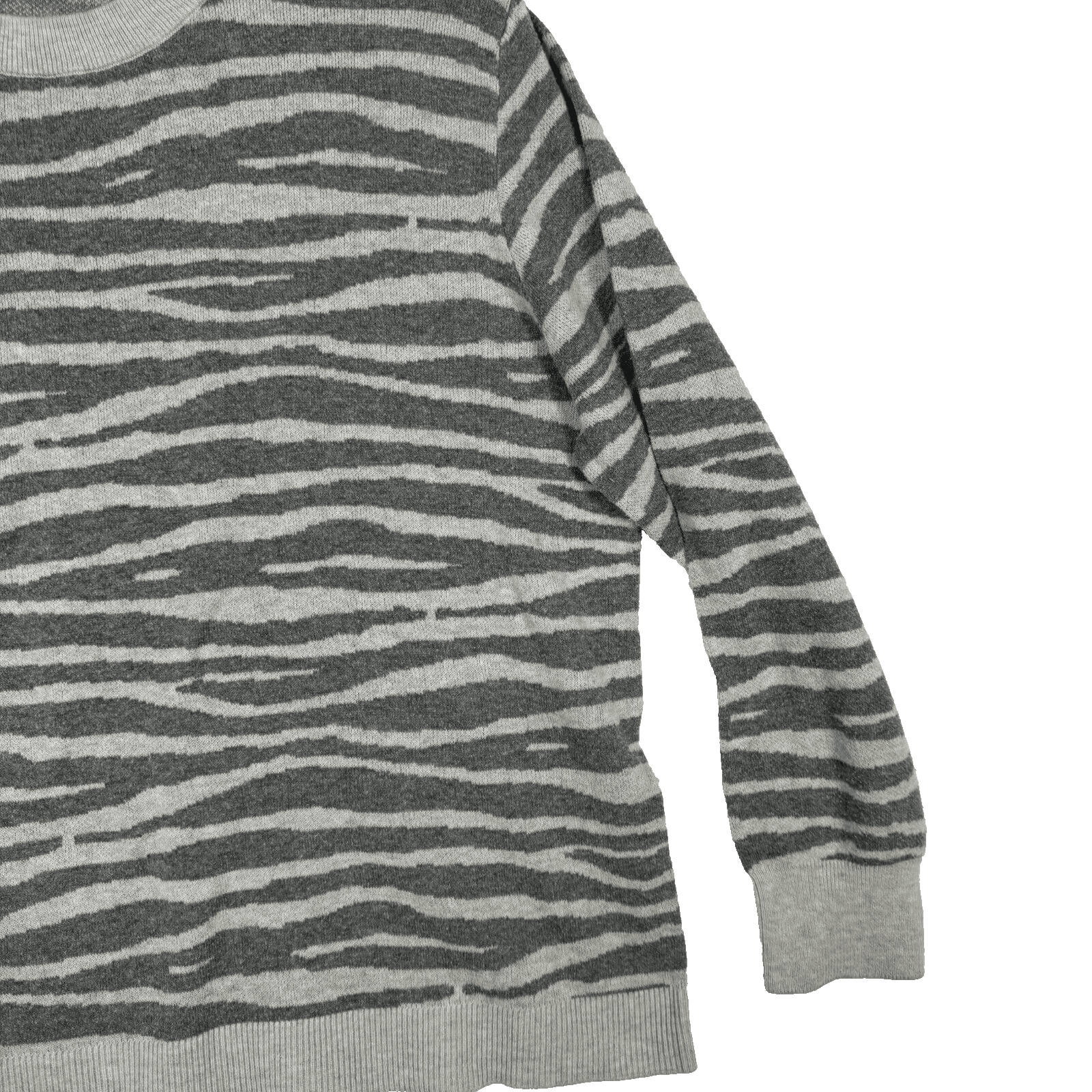 Ava & Viv Sweater Women’s Plus Gray Zebra Print Knit Crew Pullover Size XL W304 - Thumbnail 3