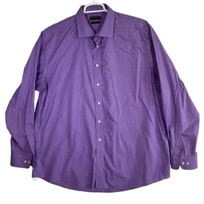 Lauren Ralph Lauren Shirt Mens 18.5 Tall Fit Purple Stretch Long Sleeve Dress - Image 1