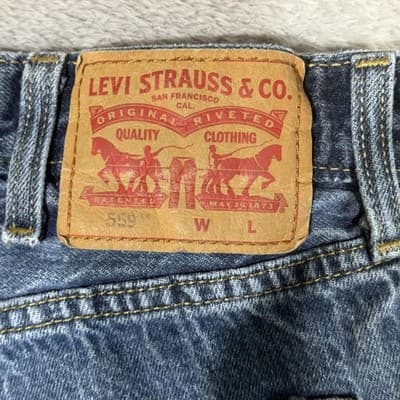 Levis 559 Jeans Mens 36x35 (38x38) Blue Relaxed Straight Denim Medium Wash - Thumbnail 4