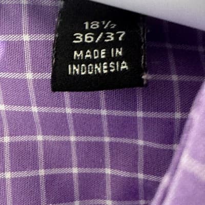 Lauren Ralph Lauren Shirt Mens 18.5 Tall Fit Purple Stretch Long Sleeve Dress - Thumbnail 8