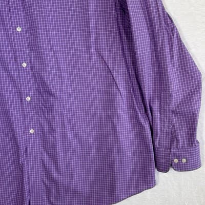 Lauren Ralph Lauren Shirt Mens 18.5 Tall Fit Purple Stretch Long Sleeve Dress - Thumbnail 6