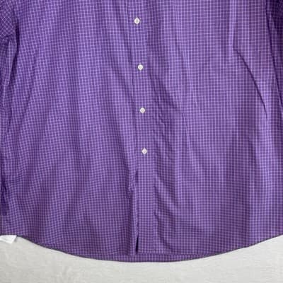 Lauren Ralph Lauren Shirt Mens 18.5 Tall Fit Purple Stretch Long Sleeve Dress - Thumbnail 3
