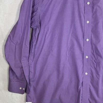 Lauren Ralph Lauren Shirt Mens 18.5 Tall Fit Purple Stretch Long Sleeve Dress - Thumbnail 4