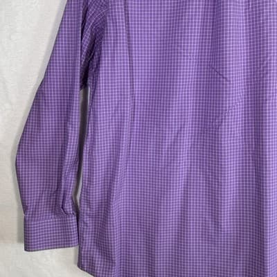 Lauren Ralph Lauren Shirt Mens 18.5 Tall Fit Purple Stretch Long Sleeve Dress - Thumbnail 10