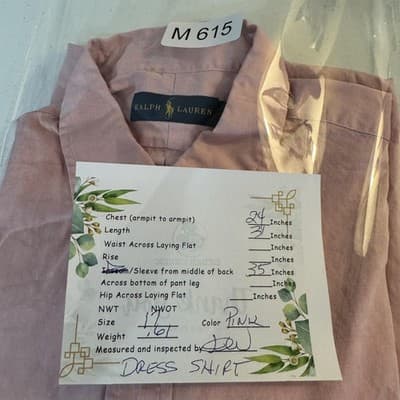 Ralph Lauren Shirt Mens 17 Pink Long Sleeve Button Down Dress Oxford Classic - Thumbnail 16