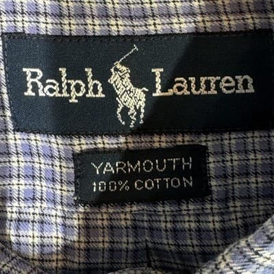 Ralph Lauren Shirt Mens 16 34/35 Yarmouth Button Down Long Sleeve Plaid - Thumbnail 8