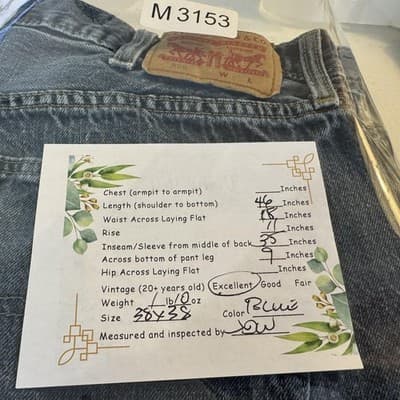 Levis 559 Jeans Mens 36x35 (38x38) Blue Relaxed Straight Denim Medium Wash - Thumbnail 10