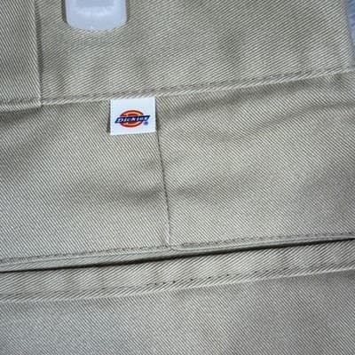 Dickies Pants Mens 36x31 Khaki Beige Workwear USA Made Poly Cotton Hemmed 90s - Thumbnail 3