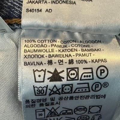 Vintage Levis 501 Jeans Mens 40x29 (42x30) Blue Wash Straight Button Fly Denim - Thumbnail 8