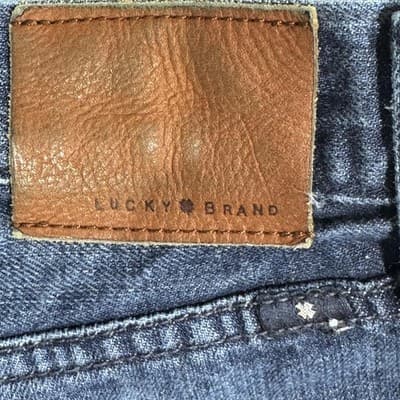 Lucky Brand Jeans Mens 34x32 Blue 1 Authentic Skinny Whiskered Denim Pants - Thumbnail 3