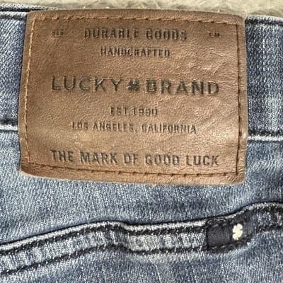 Lucky Brand Jeans Mens 40x30 Blue 410 Athletic Slim Whiskered Medium Wash Denim - Thumbnail 3