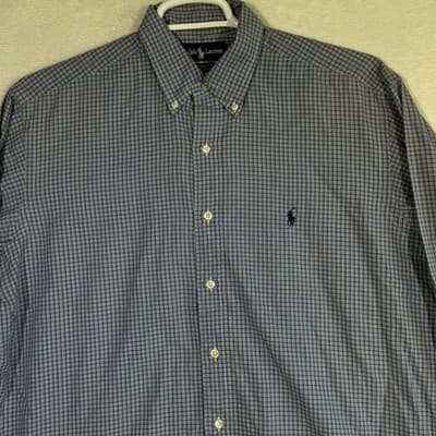 Ralph Lauren Shirt Mens 16 34/35 Yarmouth Button Down Long Sleeve Plaid - Thumbnail 5