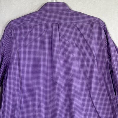 Lauren Ralph Lauren Shirt Mens 18.5 Tall Fit Purple Stretch Long Sleeve Dress - Thumbnail 11