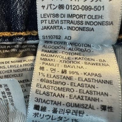 Levis Premium Jeans Mens 42x37 (44x36) Blue Medium Wash Straight Stretch Denim - Thumbnail 7