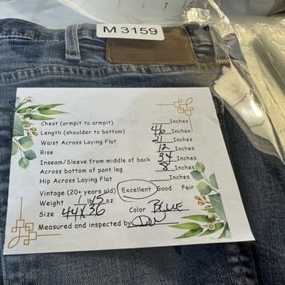 Levis Premium Jeans Mens 42x37 (44x36) Blue Medium Wash Straight Stretch Denim - Thumbnail 12