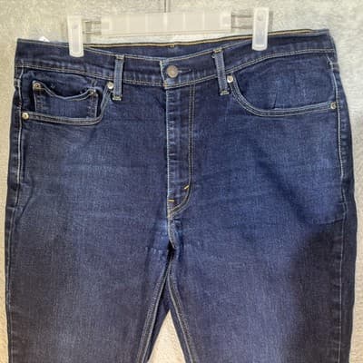 Levis 541 Jeans Mens 36x28 (36x30) Blue Dark Wash Athletic Taper Stretch Denim - Thumbnail 3