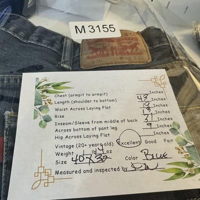 Levis 550 Jeans Mens 40x31 (40x32) Blue Relaxed Tapered Denim 100% Cotton - Thumbnail 10