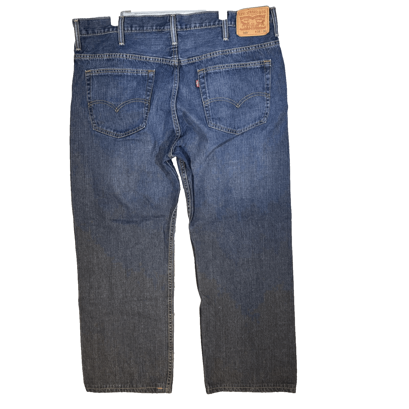 Levis 569 Jeans Mens 40x29 (38x30) Blue Medium Wash Relaxed Straight Denim - Thumbnail 2