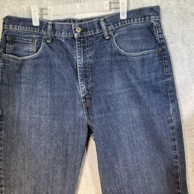 Levis 550 Jeans Mens 40x31 (40x32) Blue Relaxed Tapered Denim 100% Cotton - Thumbnail 3
