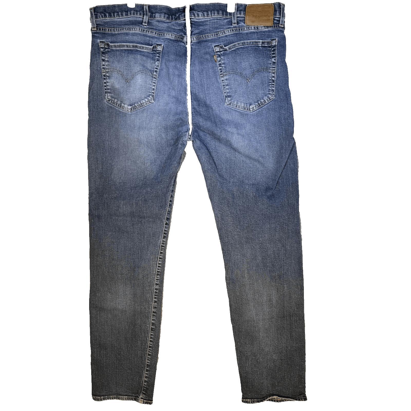 Levis Premium Jeans Mens 42x37 (44x36) Blue Medium Wash Straight Stretch Denim - Thumbnail 2