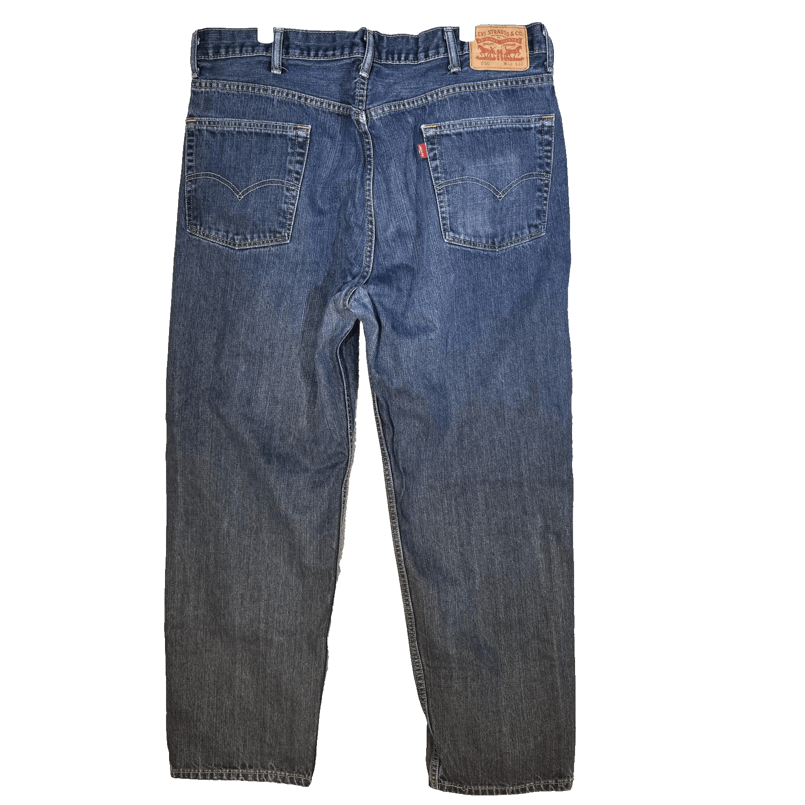 Levis 550 Jeans Mens 40x31 (40x32) Blue Relaxed Tapered Denim 100% Cotton - Thumbnail 2