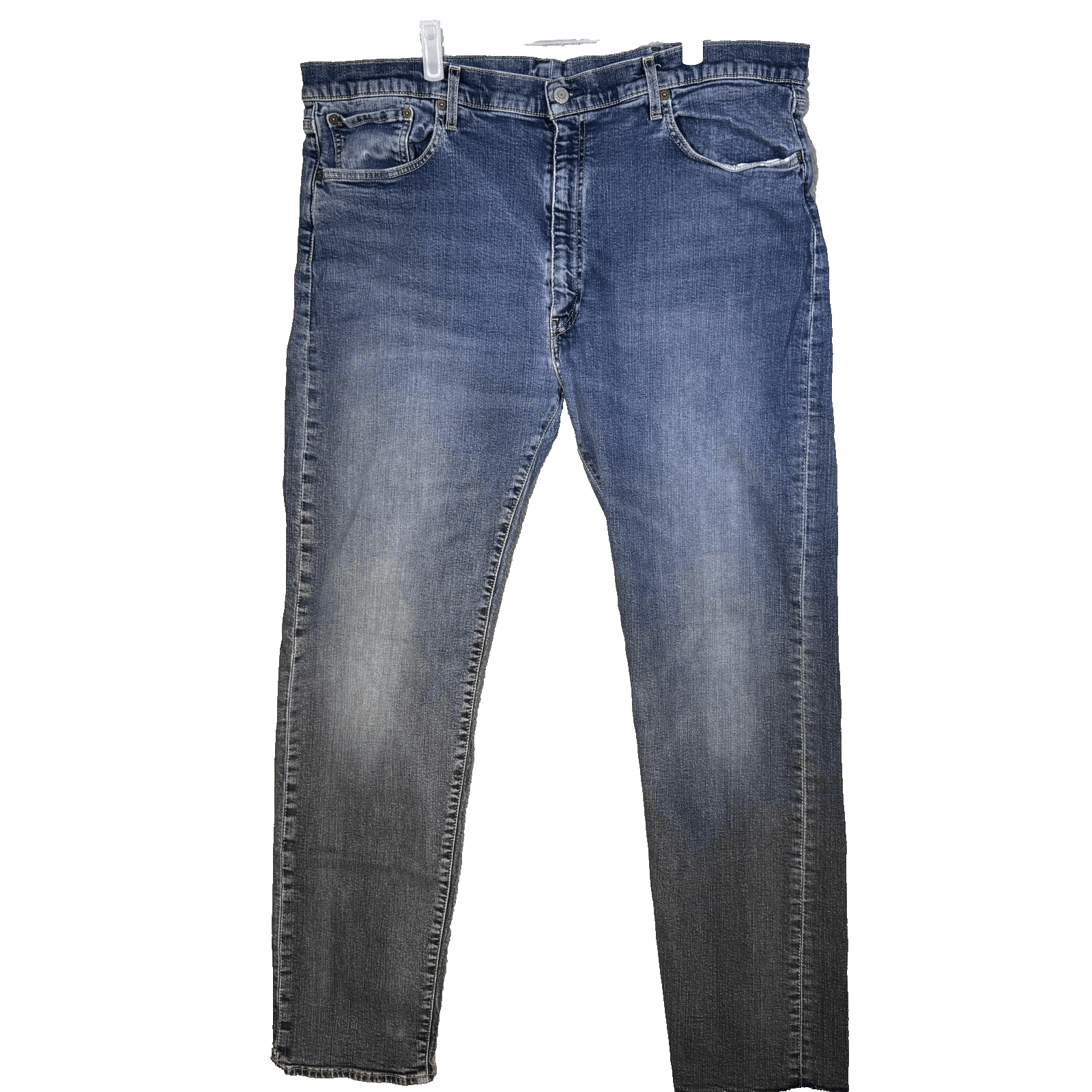 Levis Premium Jeans Mens 42x37 (44x36) Blue Medium Wash Straight Stretch Denim - Image 1