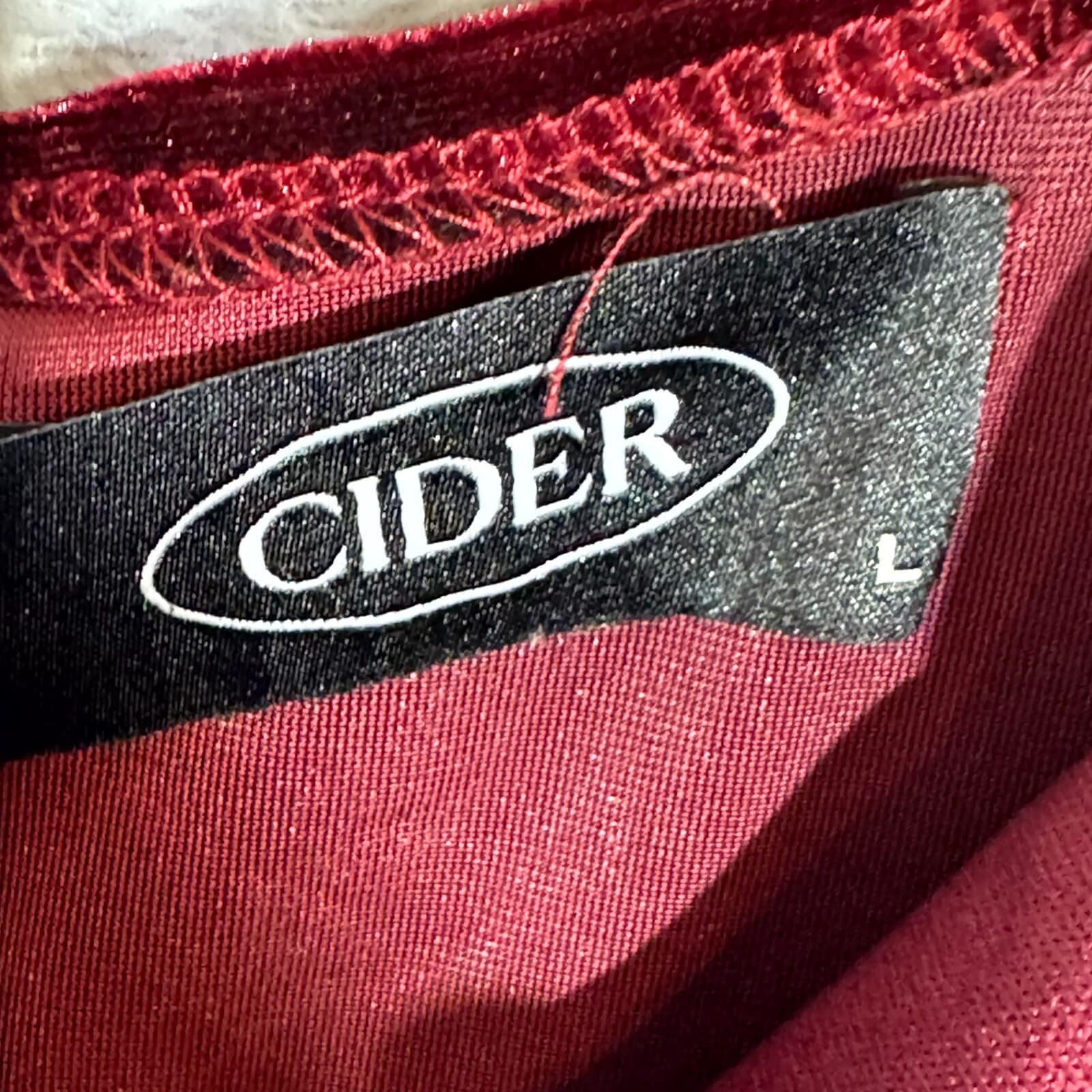 Cider Womens Velvet Mini Dress Large Maroon Ruched Hem Back Zip Wide Straps - Thumbnail 5