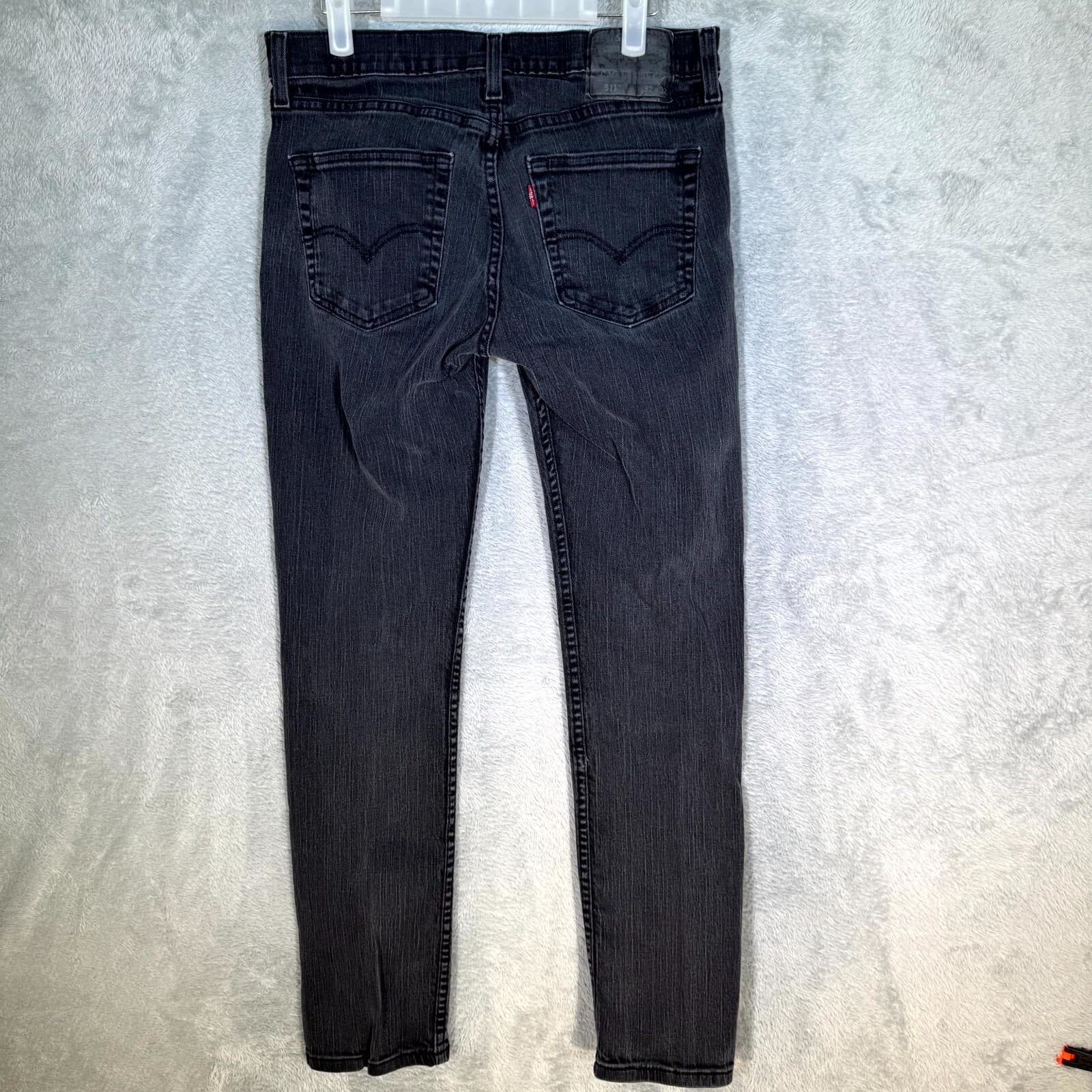 Levis 511 Mens 32x32 Black Denim Stretch Slim Fit Mid Rise Jeans - Thumbnail 2
