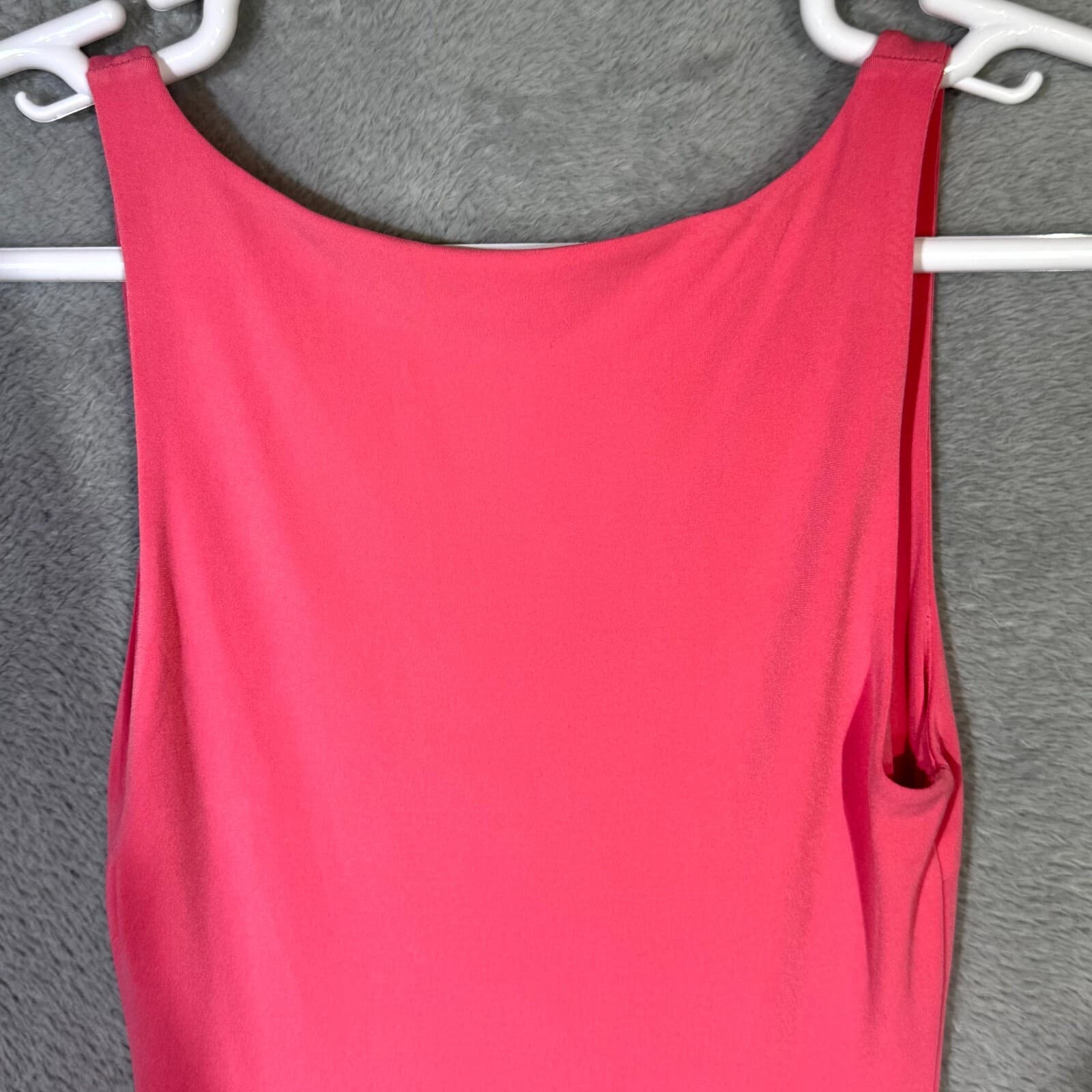 Leith Womens Sheath Dress XS Pink Stretch Scoop Neck Wide Strap Pullover - Thumbnail 6