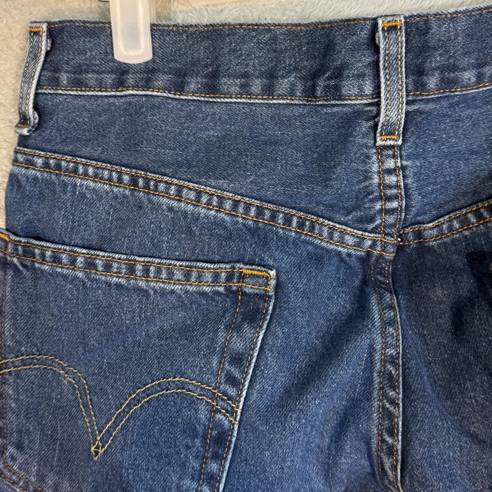 Levis 505 Mens Jeans 36x30 Regular Fit Stretch Mid Rise Blue Denim - Thumbnail 6