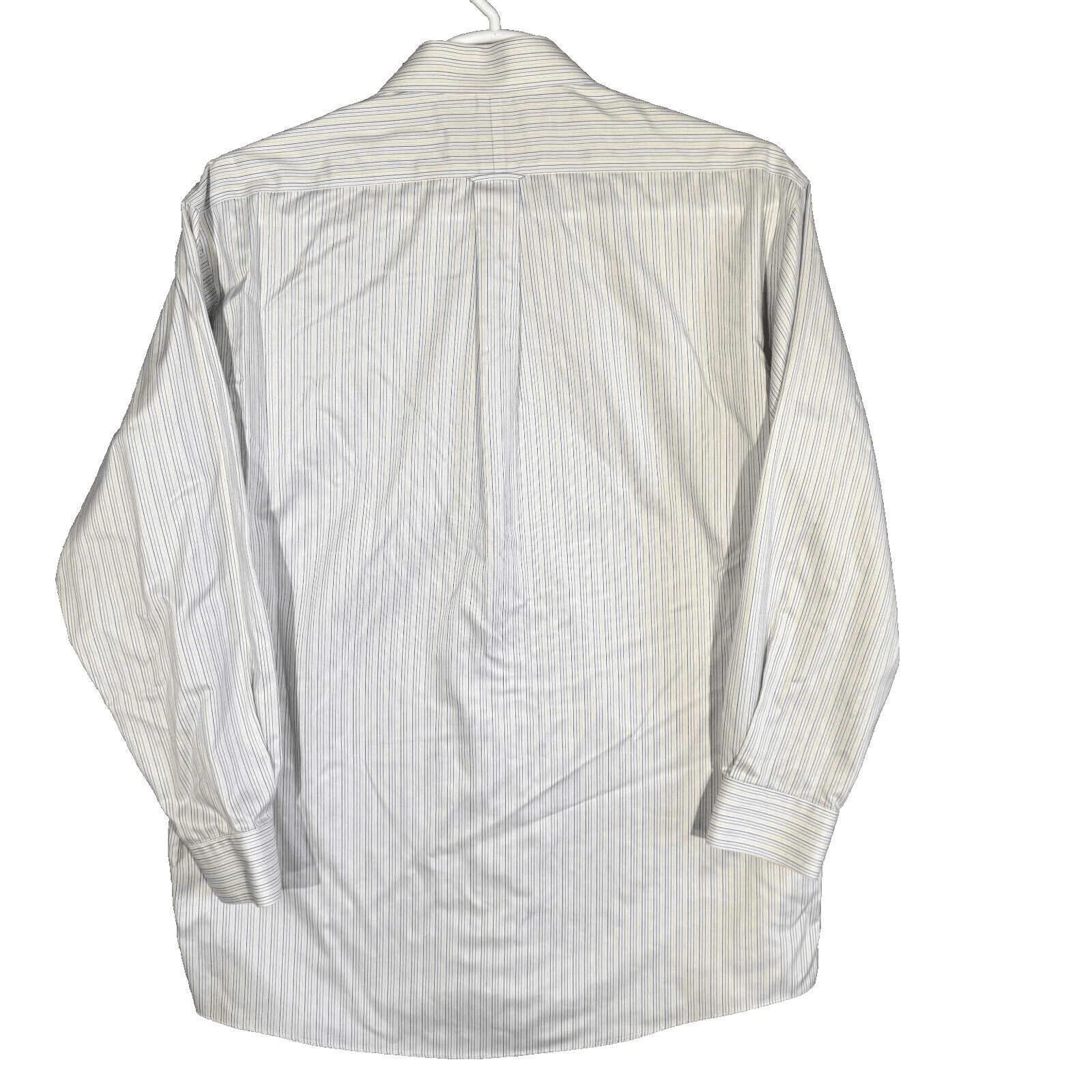 Gold Label Mens Dress Shirt 16 34 White Blue Striped 100 Cotton Formal - Thumbnail 2