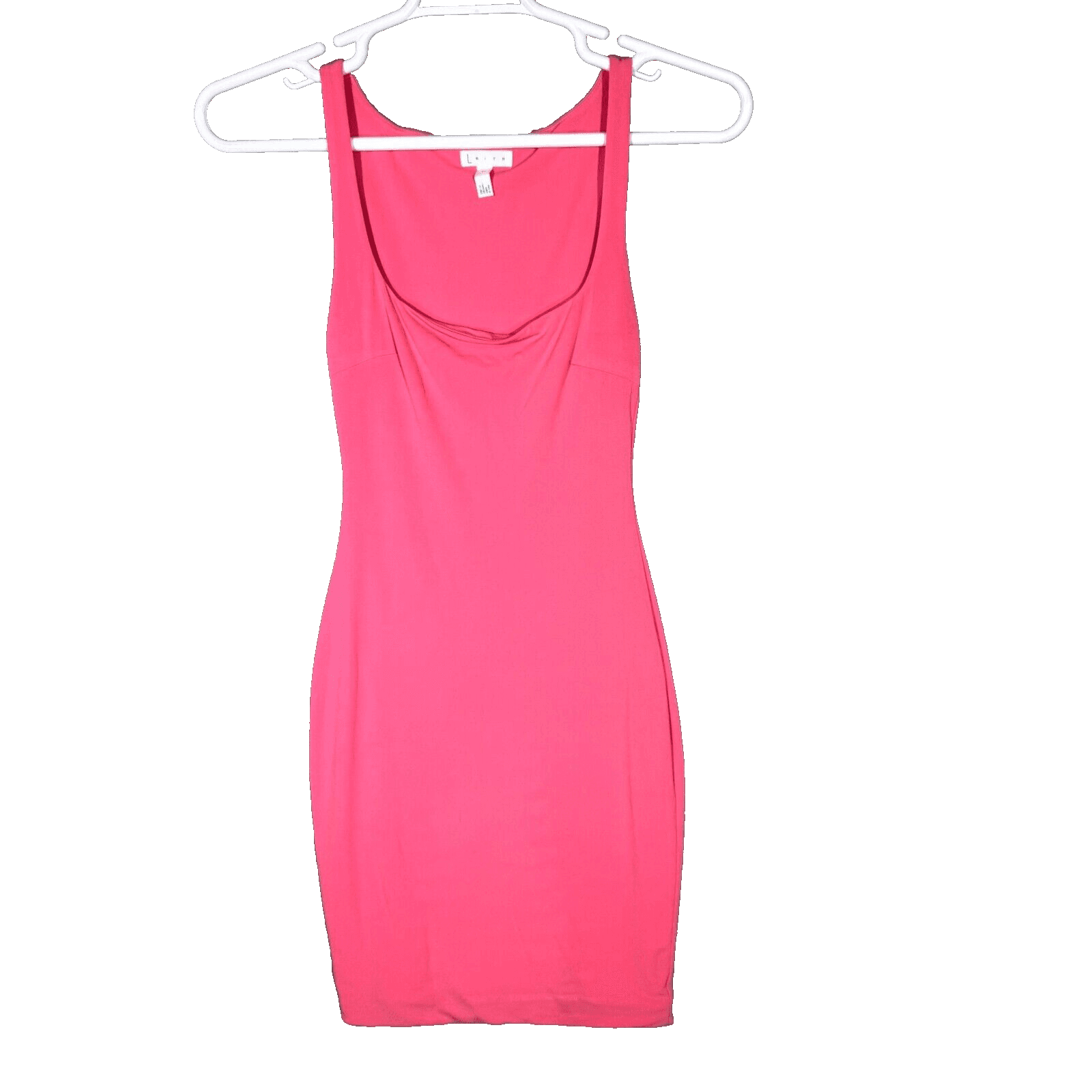 Leith Womens Sheath Dress XS Pink Stretch Scoop Neck Wide Strap Pullover - Image 1