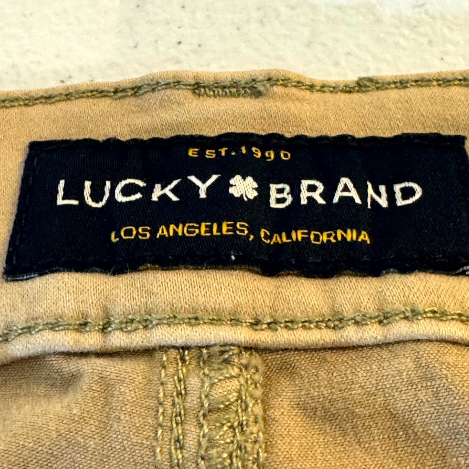 Lucky Brand 121 Men's Jeans 34/30 Beige Denim Mid-Rise Slim Straight Leg Zip Fly - Thumbnail 5