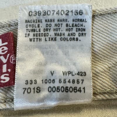 Levis 505 Jeans Mens 38x34 Beige Regular Fit Straight Leg Denim Pants Cotton Zip - Thumbnail 6