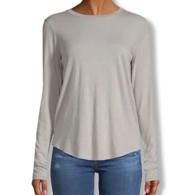 Zara Shirt Top Women’s M Beige/Tan Long Sleeve Crew Neck Pullover #W 78 - Thumbnail 4