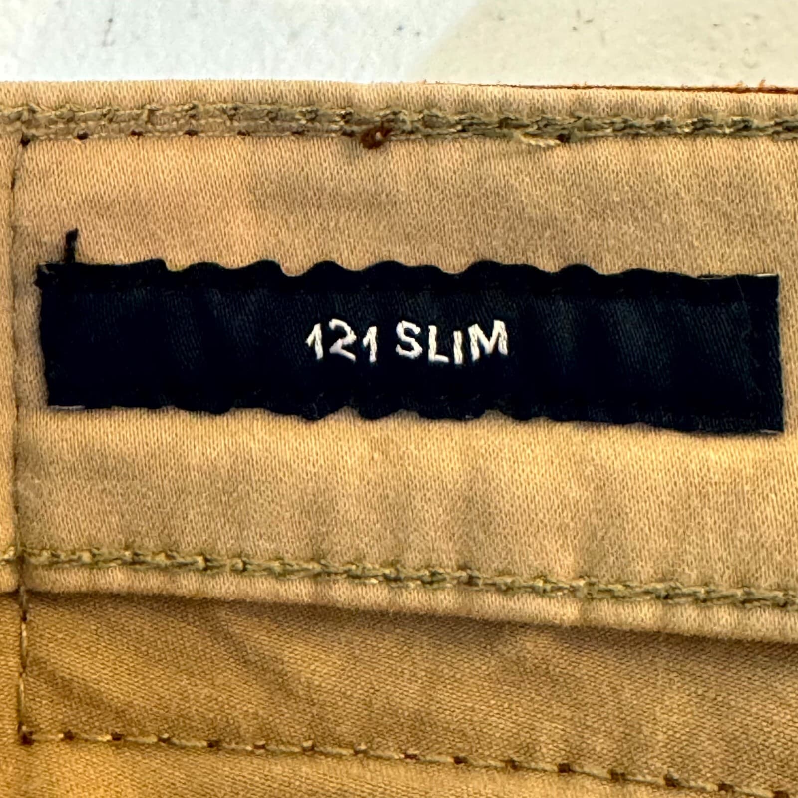 Lucky Brand 121 Men's Jeans 34/30 Beige Denim Mid-Rise Slim Straight Leg Zip Fly - Thumbnail 7