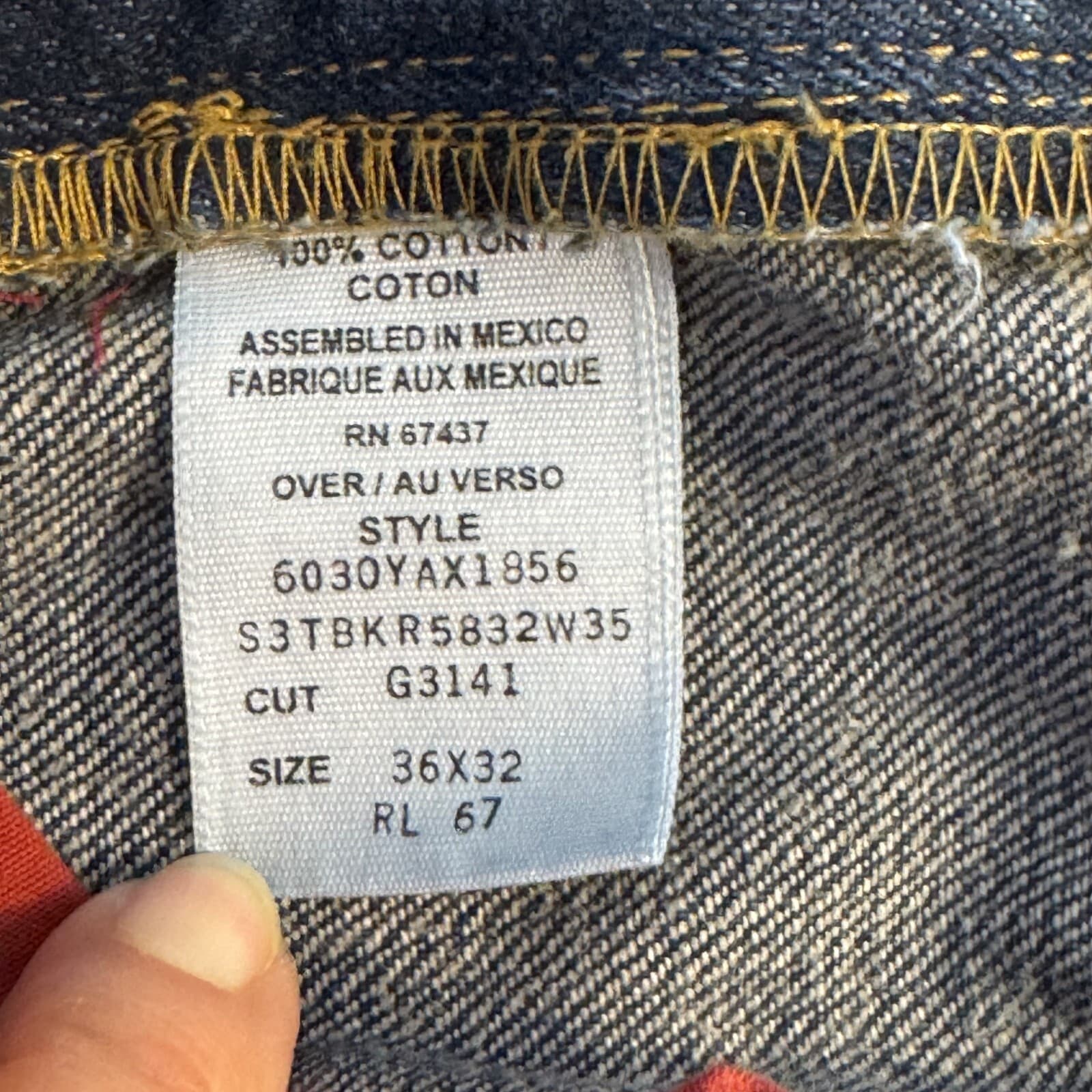 Ralph Lauren Polo Jeans Mens 36 X 32 Blue Denim High-Rise Straight Leg Zip Fly - Thumbnail 6