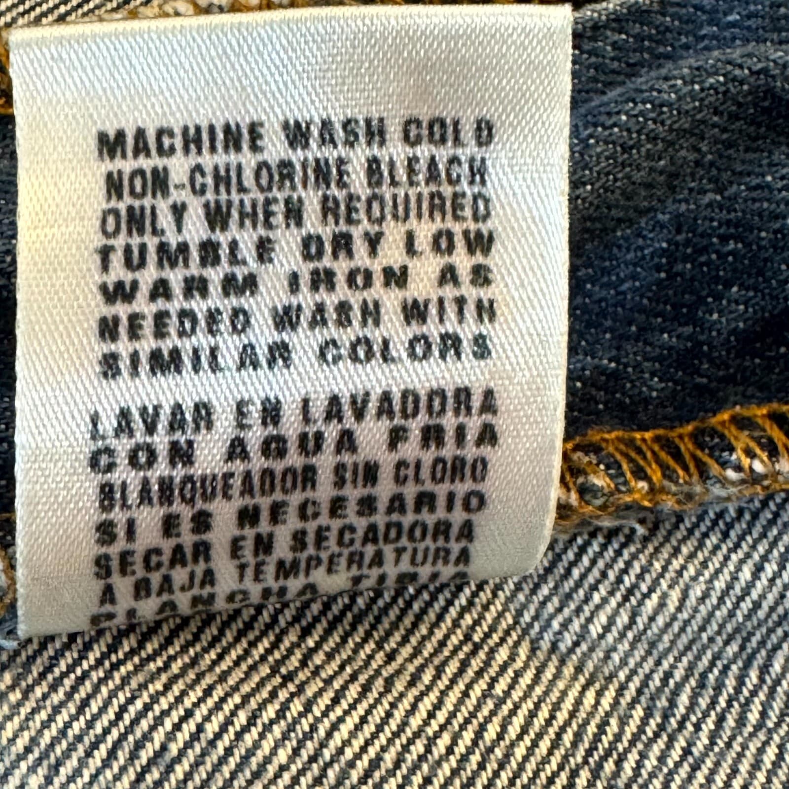 Ralph Lauren Mens Jeans 42X32 Blue Denim High-Rise Original Fit Straight Zip Fly - Thumbnail 8