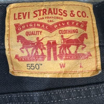 Levis 550 Jeans Mens 50x30 Black Relaxed Fit Tapered Leg Denim Pants 100% Cotton - Thumbnail 3