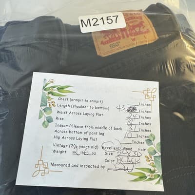 Levis 550 Jeans Mens 50x30 Black Relaxed Fit Tapered Leg Denim Pants 100% Cotton - Thumbnail 8