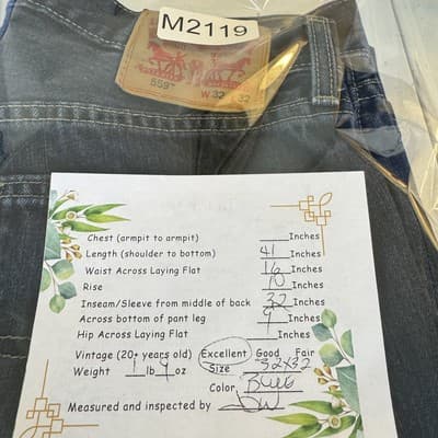 Levis 559 Jeans Mens 32x32 Blue Straight Leg Relaxed Fit Denim Pants Classic Zip - Thumbnail 8