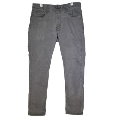 Levis 511 Jeans Mens 34x32 Gray Slim Fit Stretch Tapered Leg Denim Pants Zip Fly - Image 1