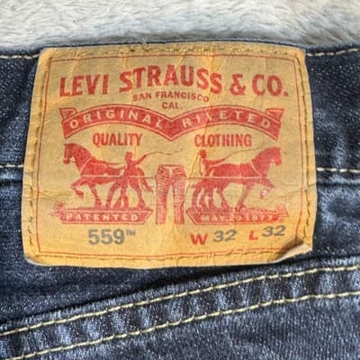Levis 559 Jeans Mens 32x32 Blue Straight Leg Relaxed Fit Denim Pants Classic Zip - Thumbnail 3
